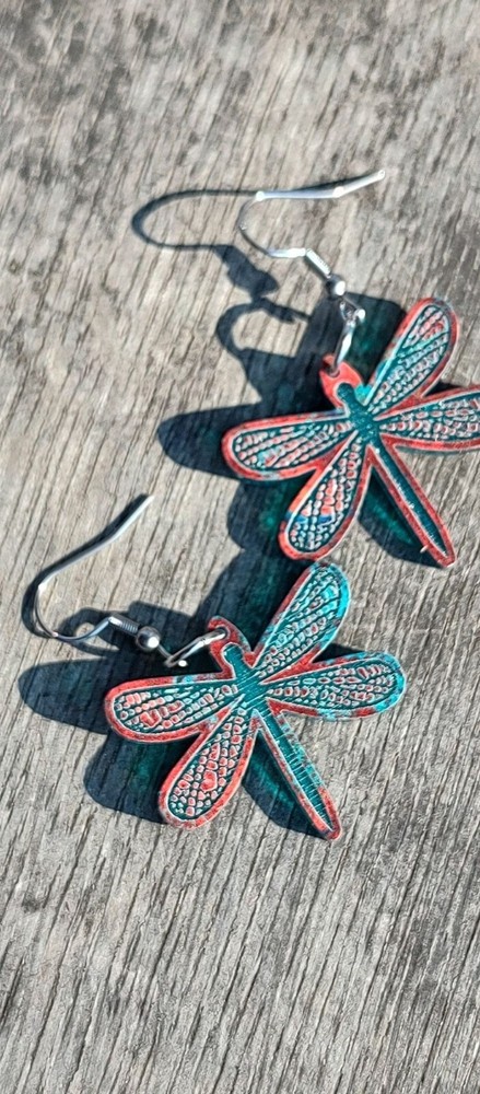Unique dragonfly dangle earrings, 15 South