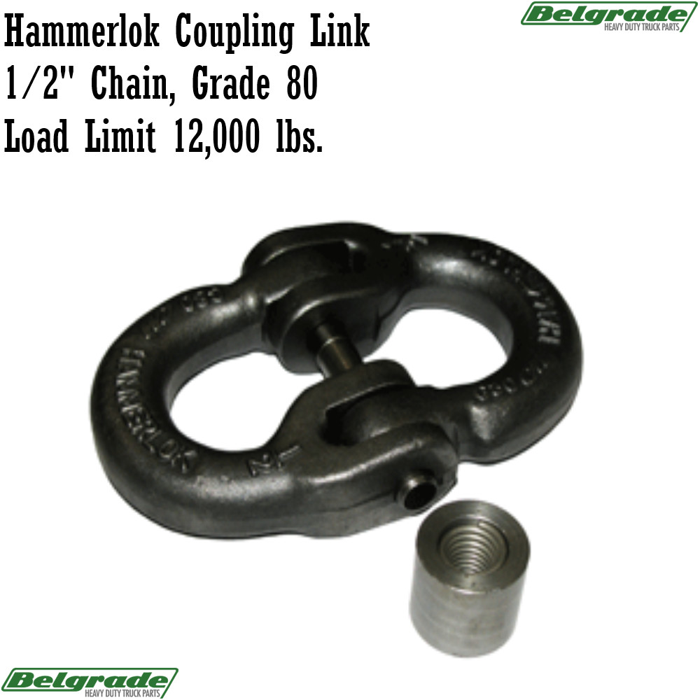 Hammerlok Coupling Link 1/2" Chain, Grade 80 Load Limit 12,000 lbs.