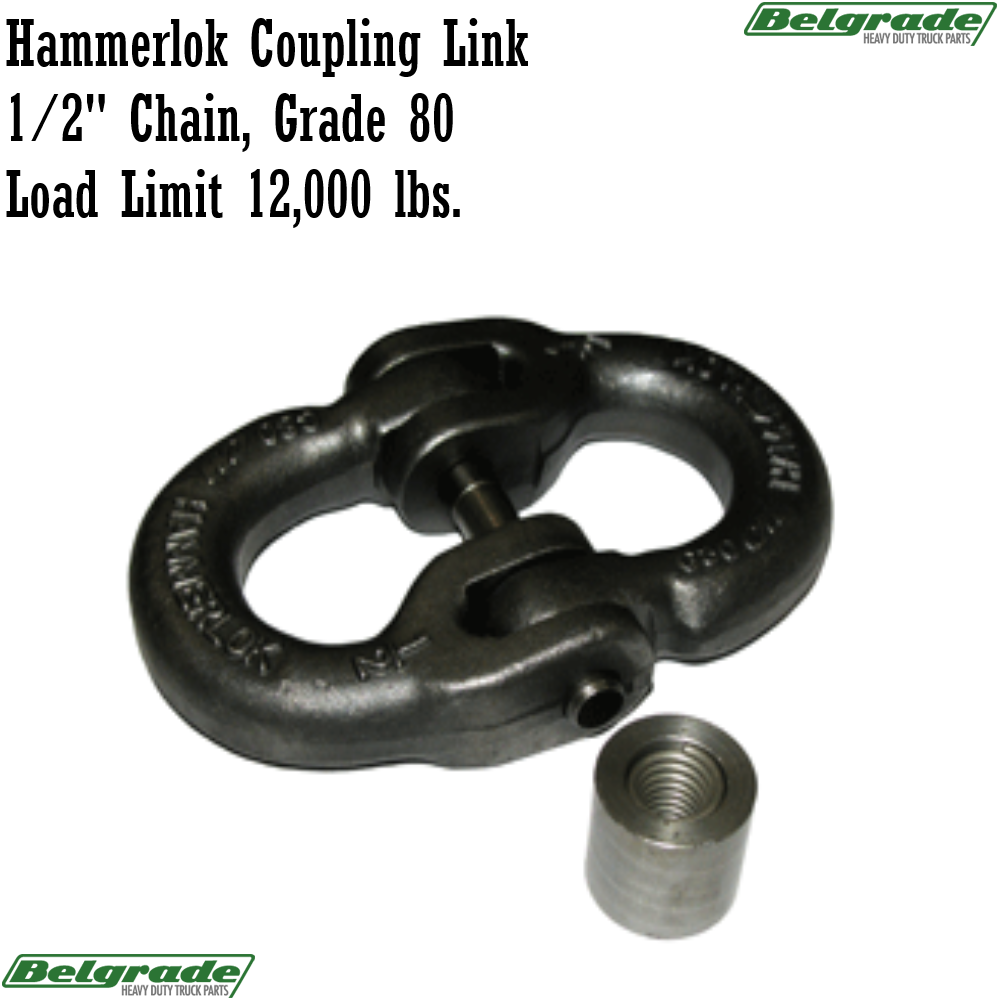Hammerlok Coupling Link 1/2" Chain, Grade 80 Load Limit 12,000 lbs.