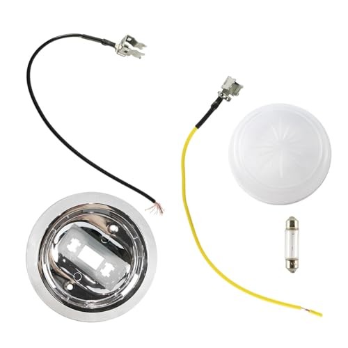 Round Dome Light Base & Lens with Bulb & Wire leads Compatible with 1971-1981
