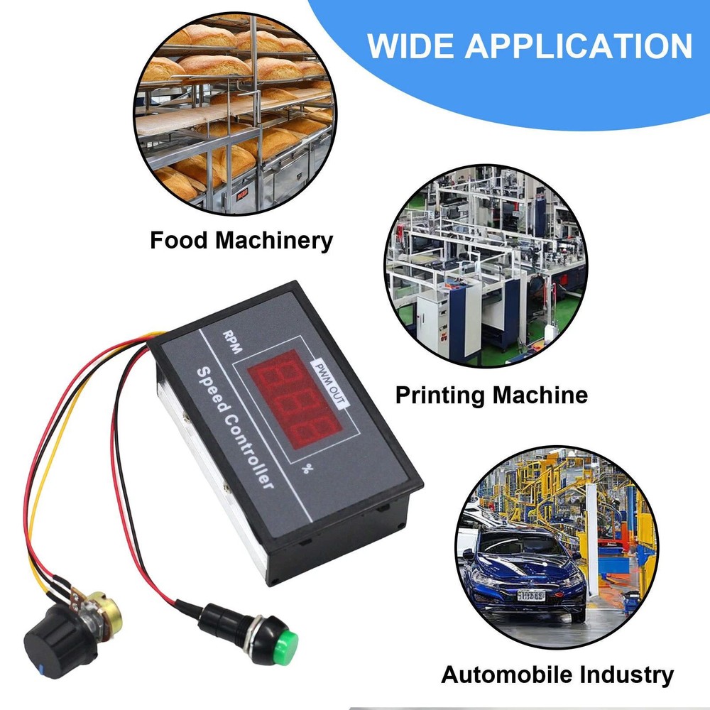 30A DC Motor Speed Regulator w/ Digital Display & Momentary Start/Stop Button