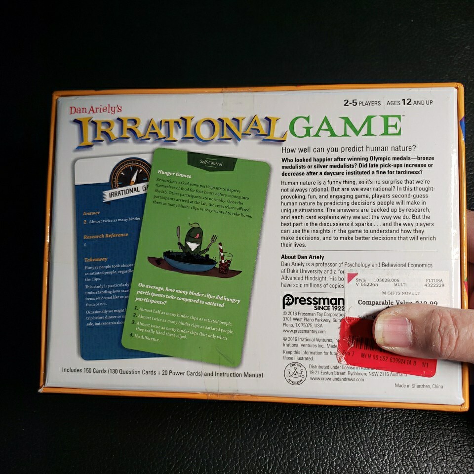 Pressman 3628 Irrational Game with Bonus Card Game, Multicolor