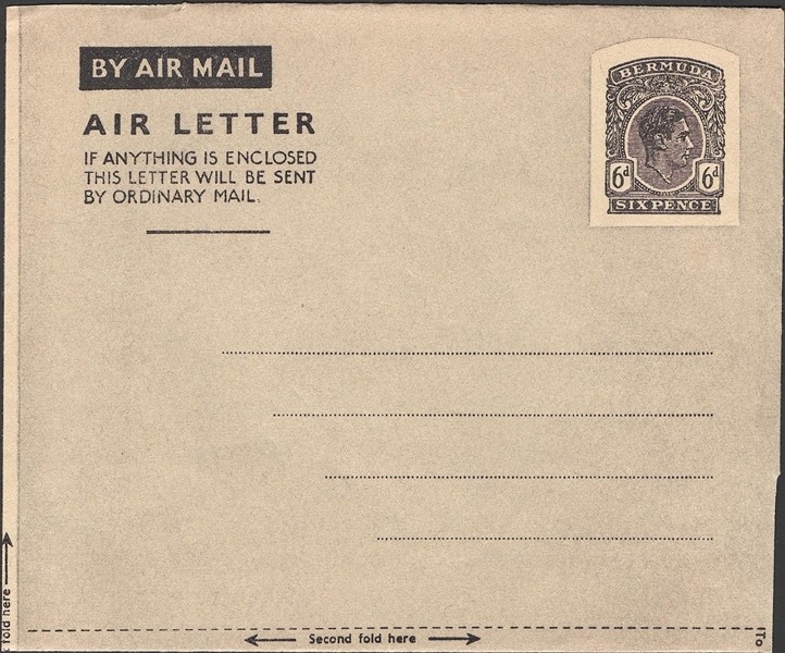 BERMUDA, 1948. Aerogramme H&G 2, Mint