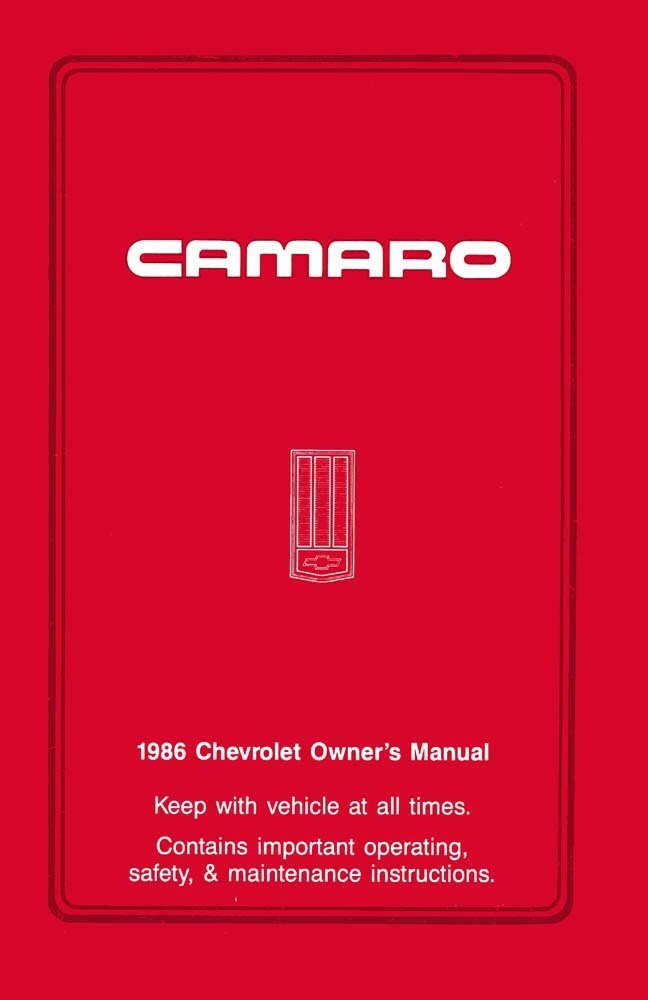 1986 Chevrolet Camaro Owner's Manual