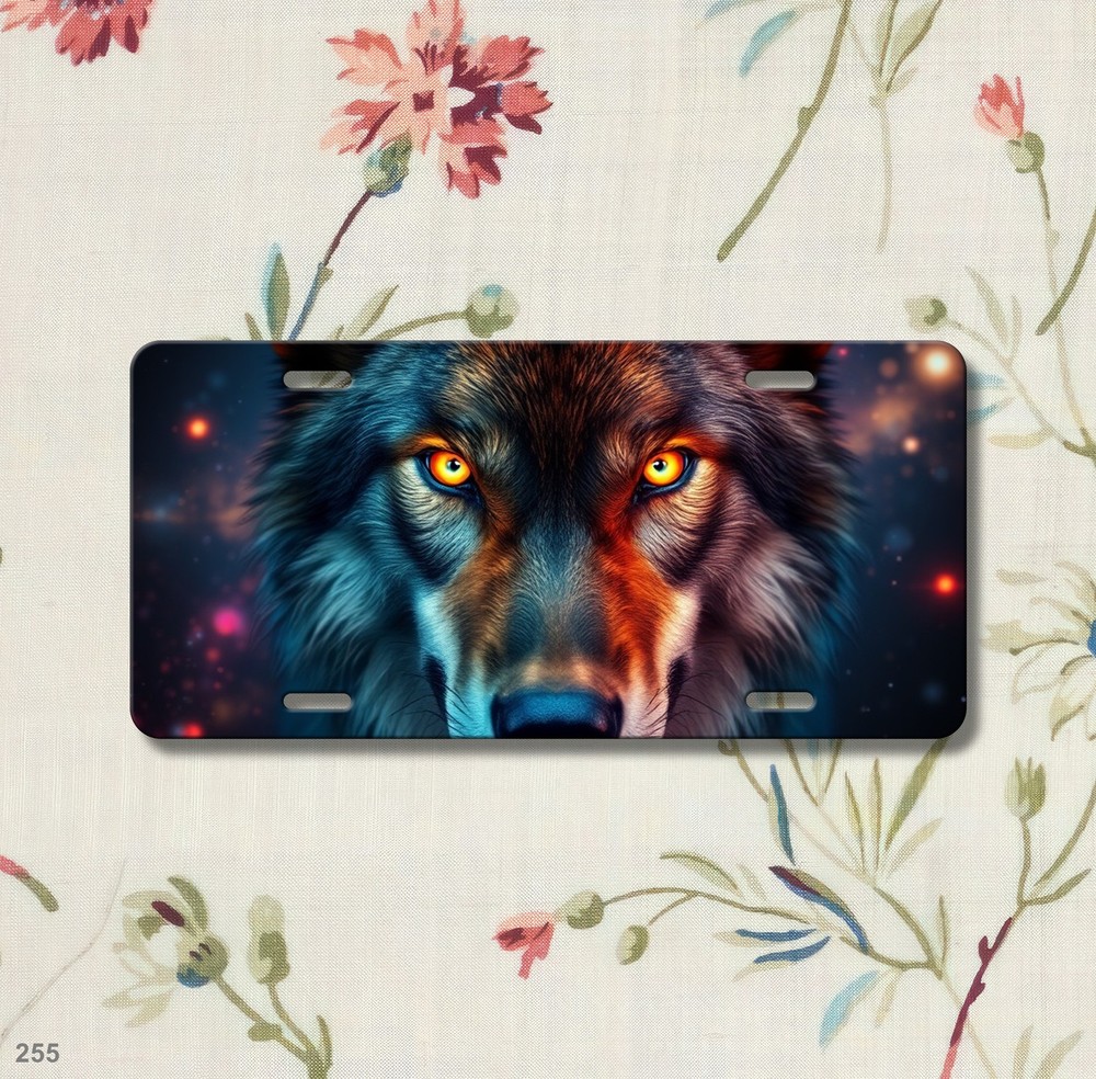Unique Wolf License Plate Customizable Decorative Plate Birthday Gift
