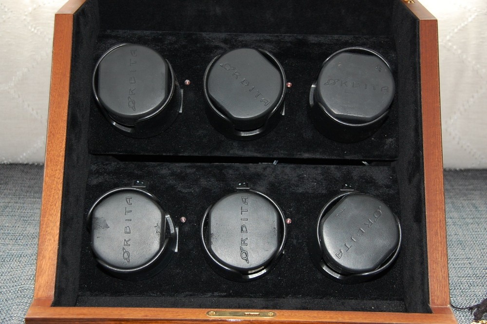 Orbita 6-Watch Winder | Macassar Ebony Wood | Programmable TPD | Lock & Key