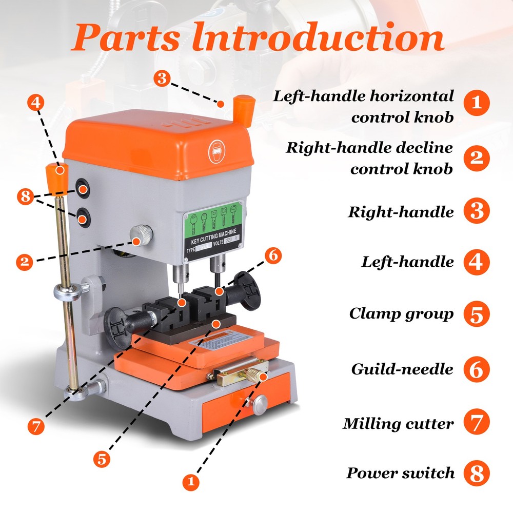 Vertical Key Cutting duplicating Machine Cutter Key Copier Locksmith Tools
