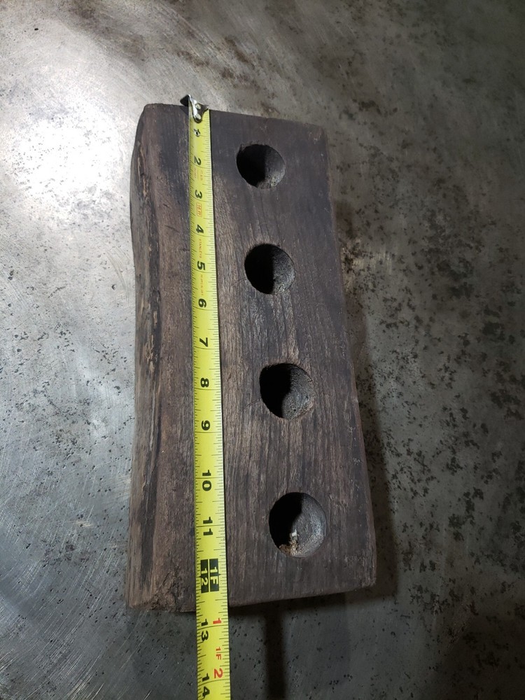 Walnut Live Edge thick Wood Block Rustic Planter Old Primitive