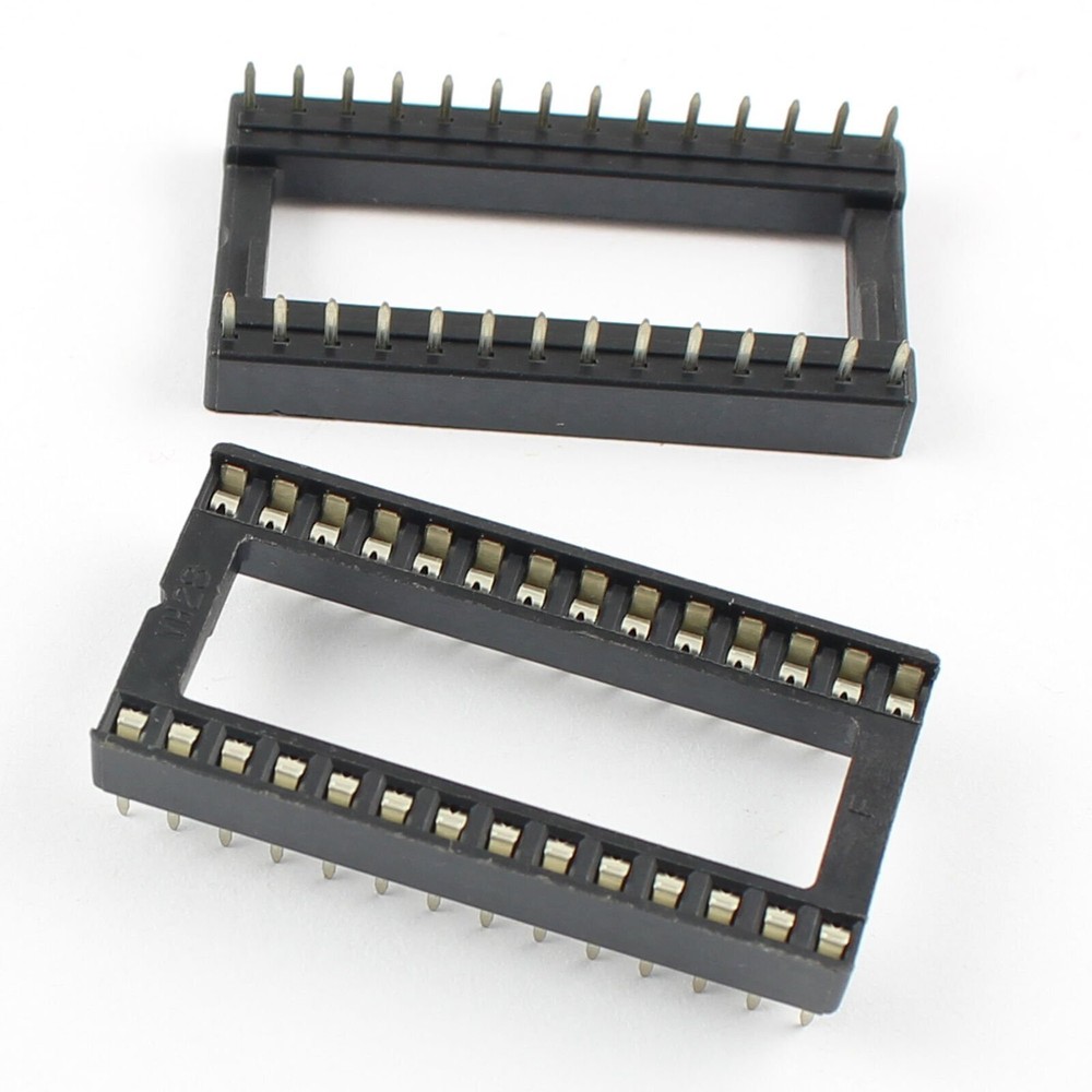 10Pcs 2.54mm Pitch 28 Pin DIP Solder Type IC Sockets Adaptor Wide