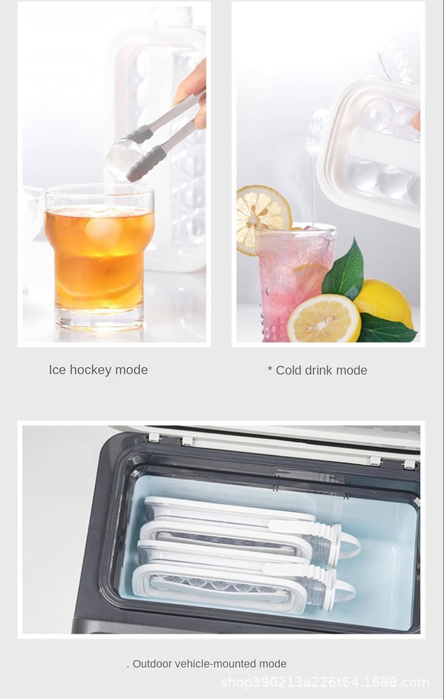 Super Convenient Foldable Ice Maker & Ice Bucket Combo with Silicone Ice Ball Mo