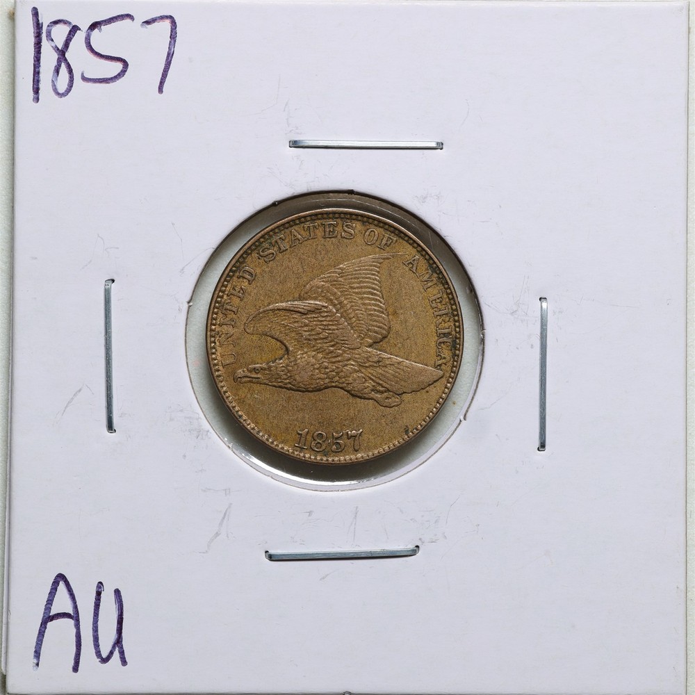 1857 1C Flying Eagle Cent in AU Condition #BH01332