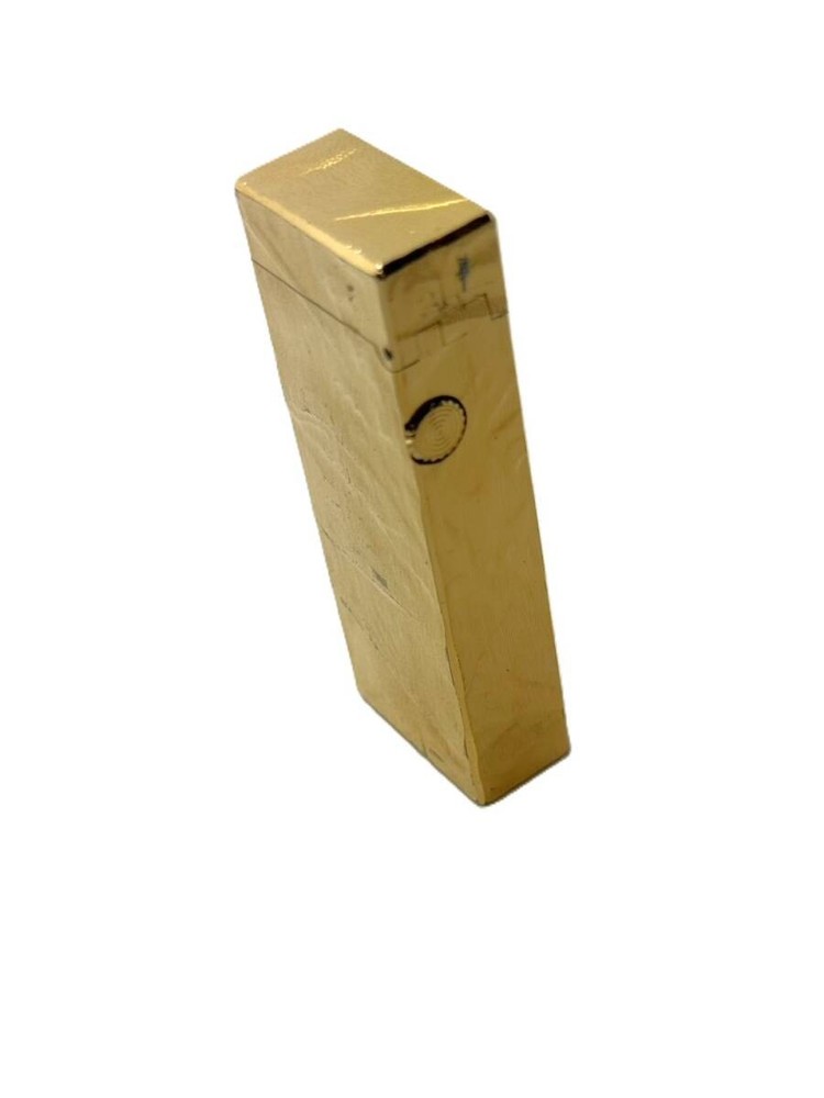 Dunhill Gas Lighter Hand Carved Pattern Gold Used