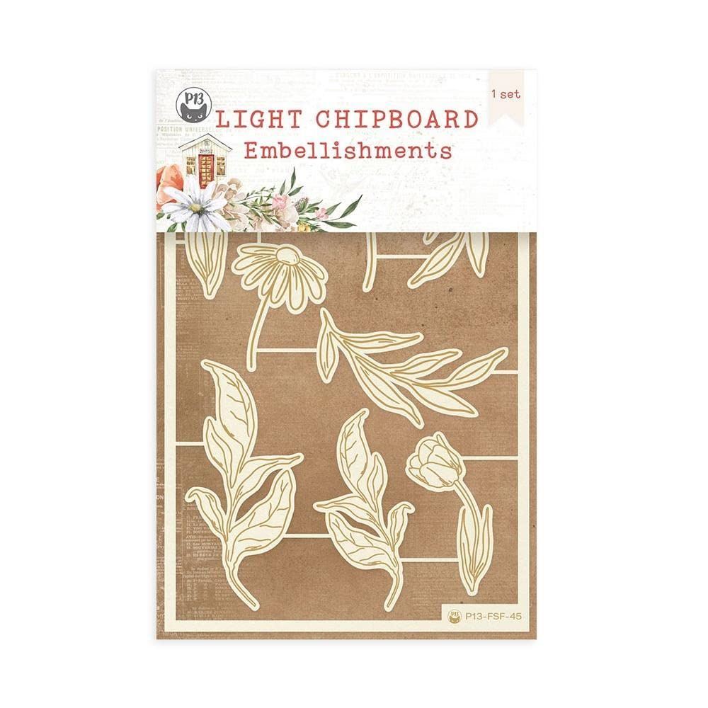 P13 Farm Sweet CHIPBOARD #02 8/PKG, White