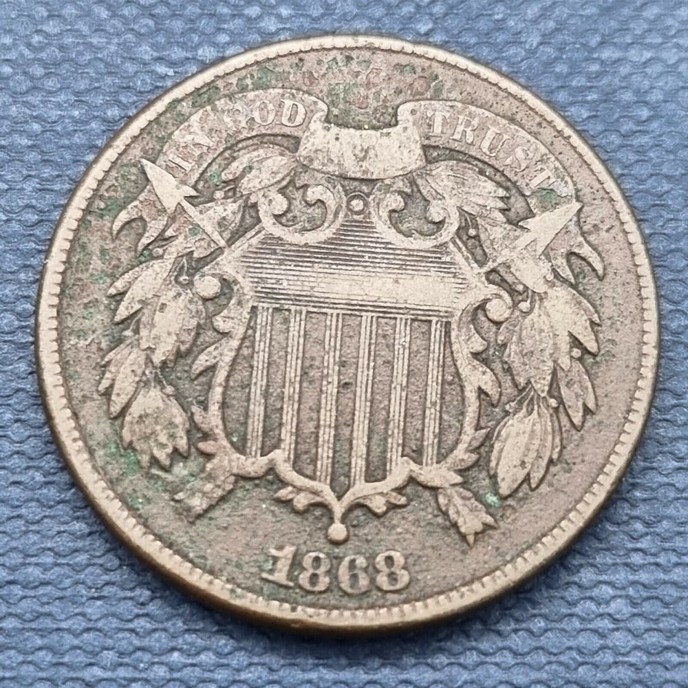 1868 Two Cent Piece 2c Better Grade XF Details #46152
