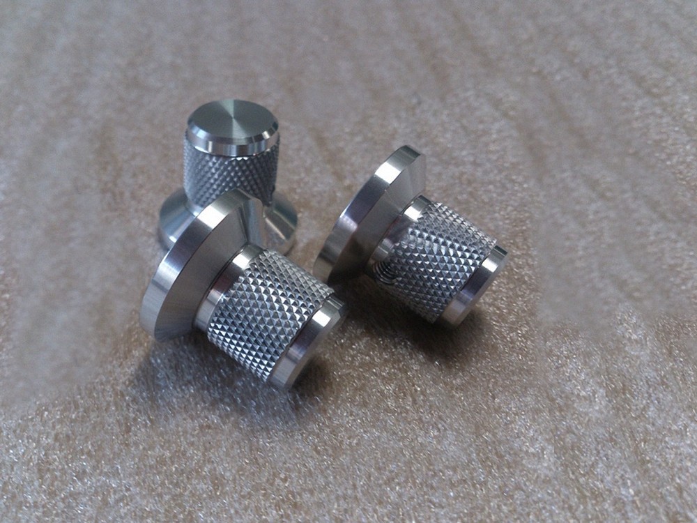 1 Pcs Knurled Silver 25*17*22 Aluminum amplifier solid Volume potentiometer knob