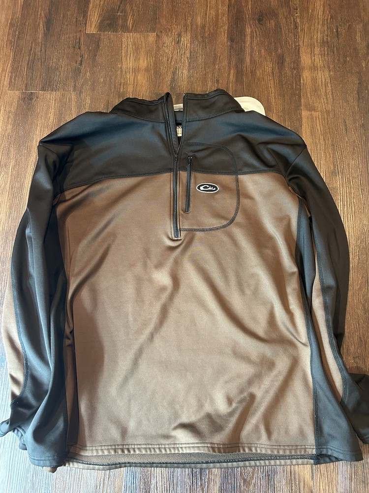 Drake Waterfowl 1/4 Zip Pullover Men's Size 3XL Brown Black