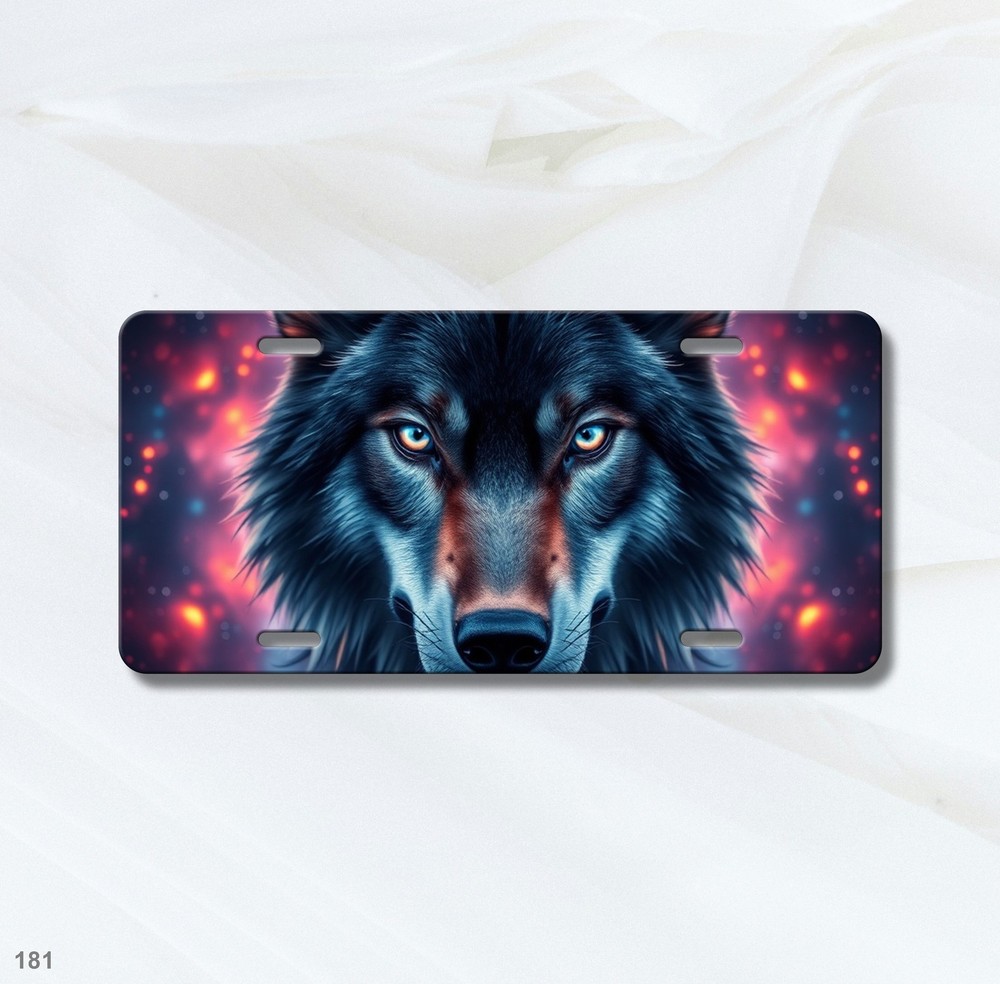 Powerful Wolf License Plate Custom Car Tag Gift Idea