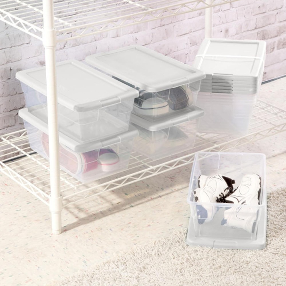 24-Piece 6-Quart Storage Container Set, Stackable with Snap-On Lids