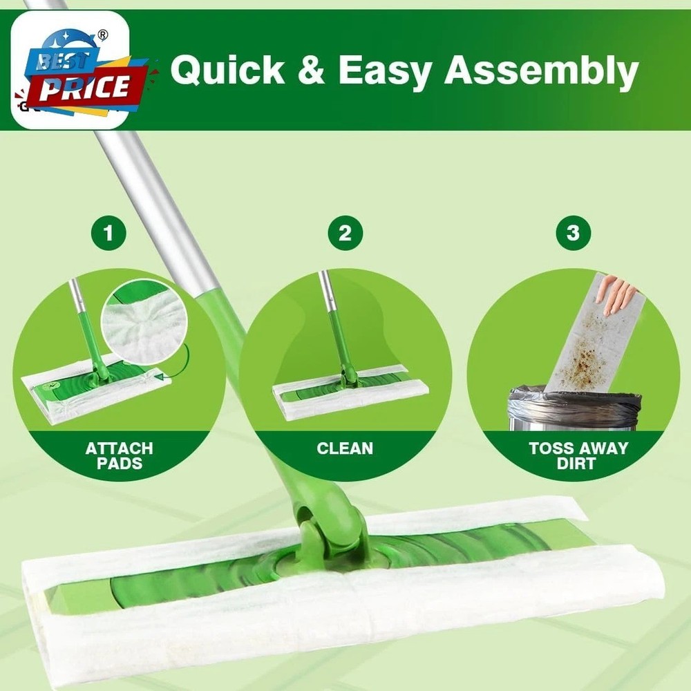 Dry Sweeping Cloths Pads Compatible with Swiffer Sweeper- Disposable Duster Refi
