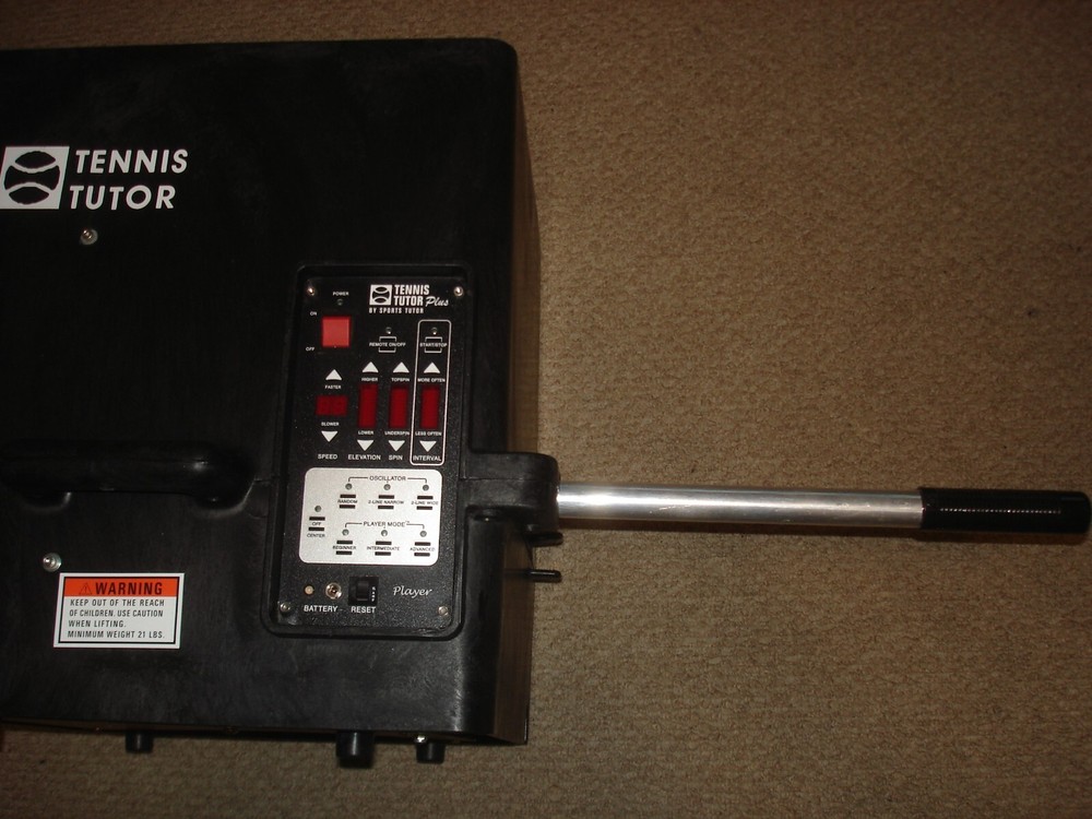 Tennis Tutor Plus Player Tennis Ball Machine with Multi-Function Wireless Remote