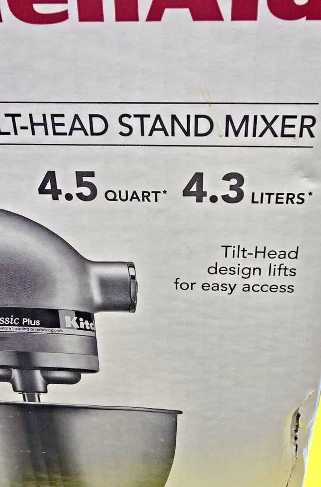 KitchenAid Deluxe 4.5 Quart Standalone Tilt-Head Stand Mixer Silver