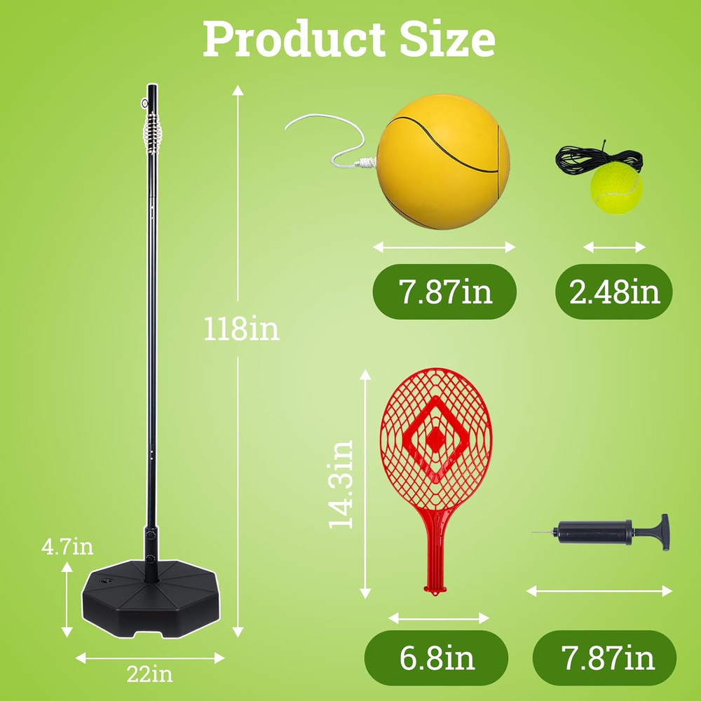 Tetherball Tennis&Tetherball Set with Sturdy Base,Tetherball Equipment with Pole