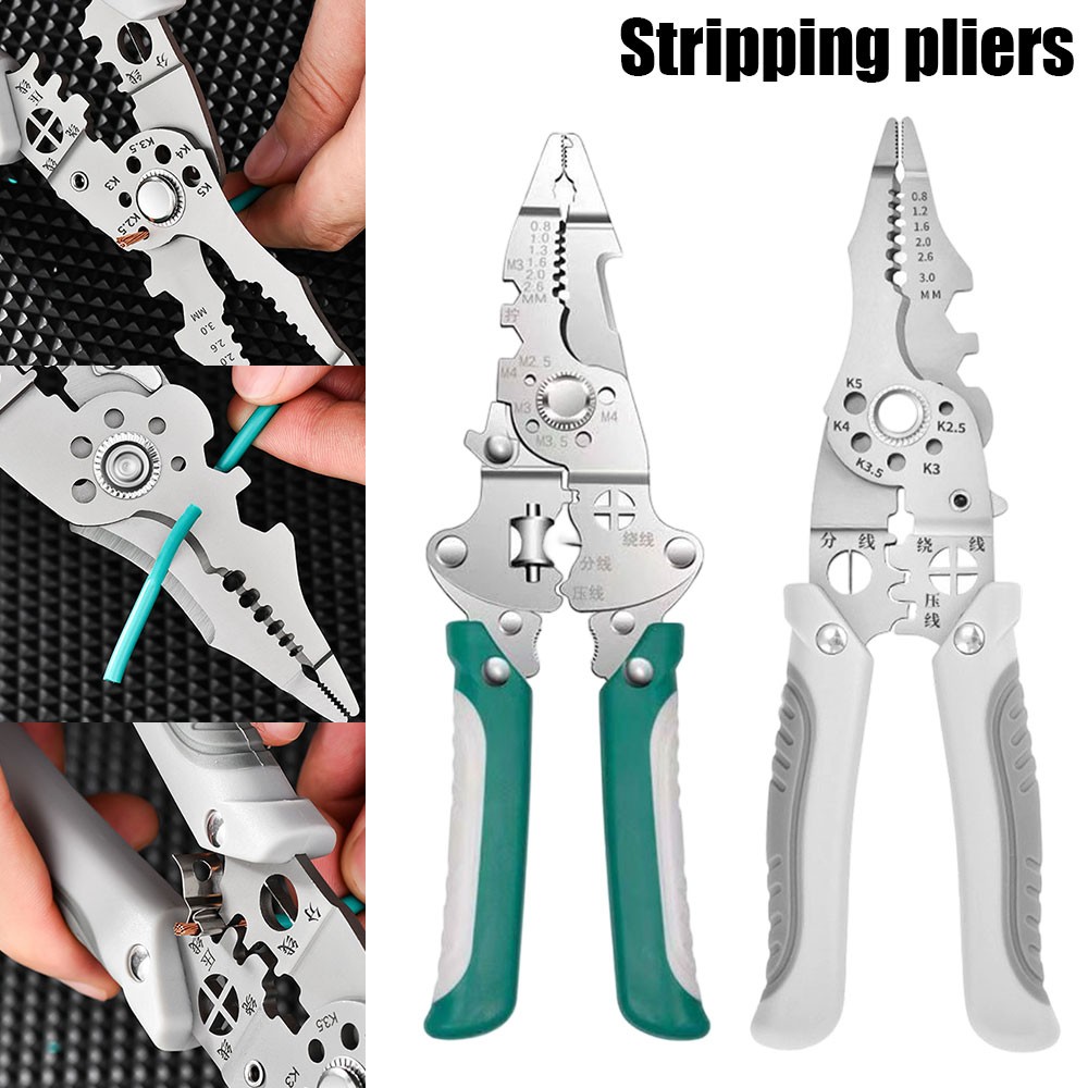 Foldable Wire Stripper Multifunctional Wire Stripper Crimper Cable Cutter Pliers