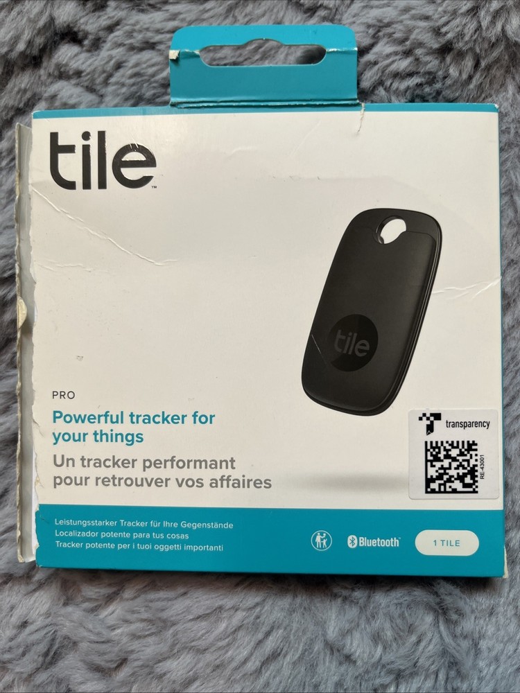 Tile Pro *NEW In Box GPS Location Bluetooth Tracker Black RE-43001 Alexa Google