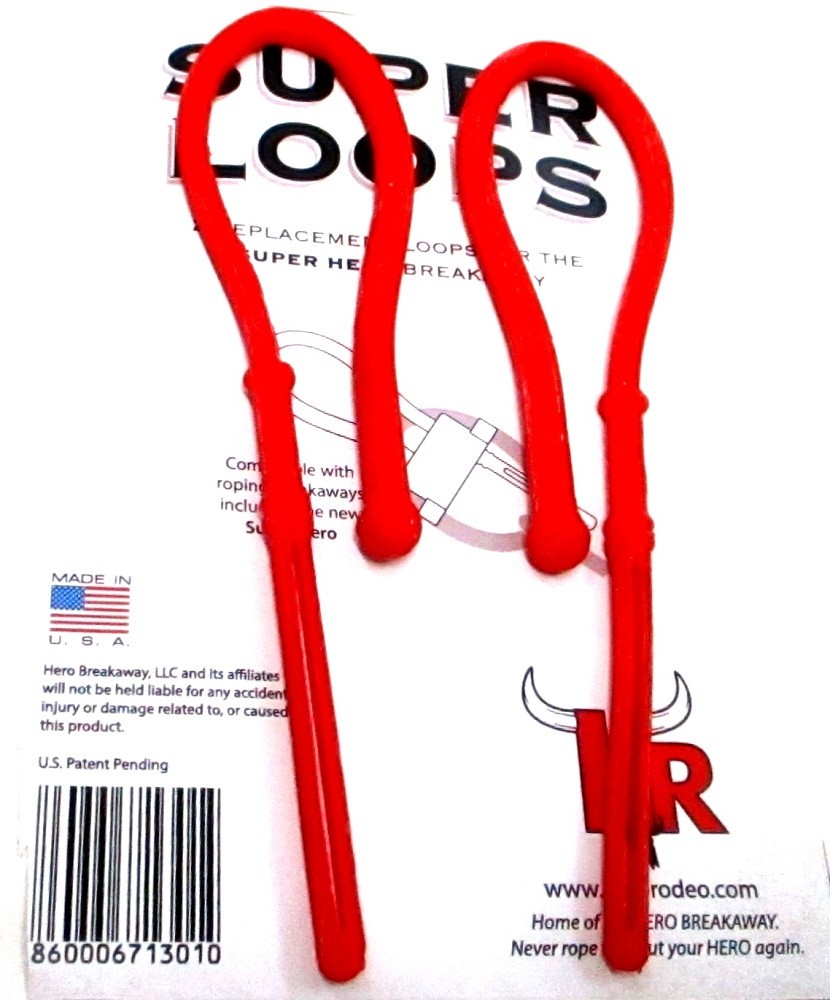 Super Hero Breakaway Roping Honda Replacement Loops 2-Pack Red