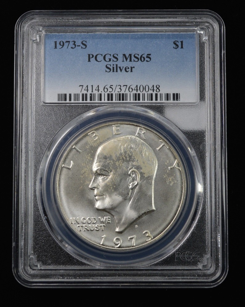 1973 S Eisenhower Silver Dollar $1 PCGS MS 65