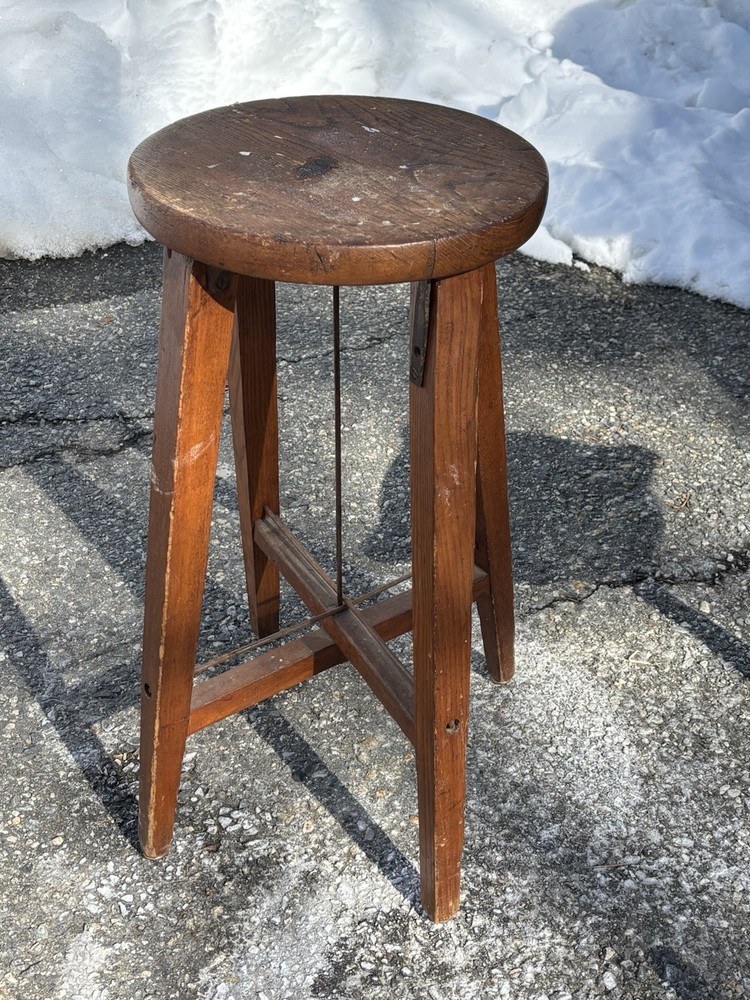 RARE 1900 Stool Gardner State Colony Workshop