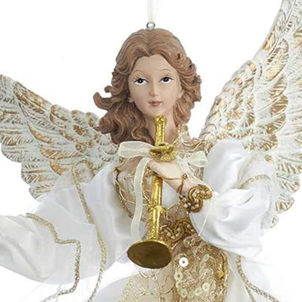 J6064 Ornament, Ivory, White, Gold