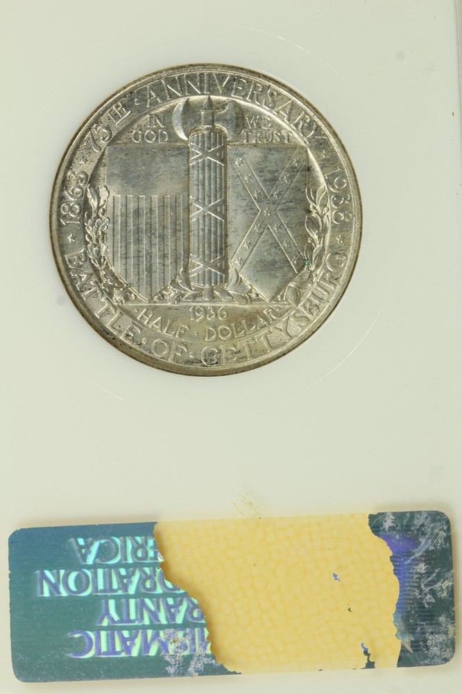 1936 Gettysburg Commemorative Half Dollar : NGC MS65