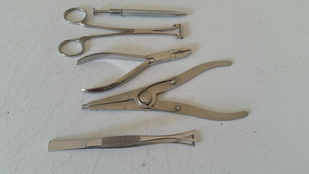 5 Pieces Body Piercing Instruments kit Tools Penington Forceps