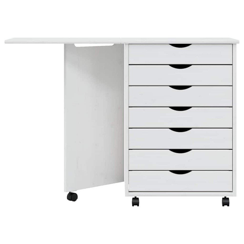 White Solid Pine Wood Rolling Cabinet Engineered Wood Plastic Locker Organizer