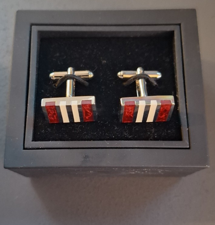 Skopes Red Stripe Square Cufflinks