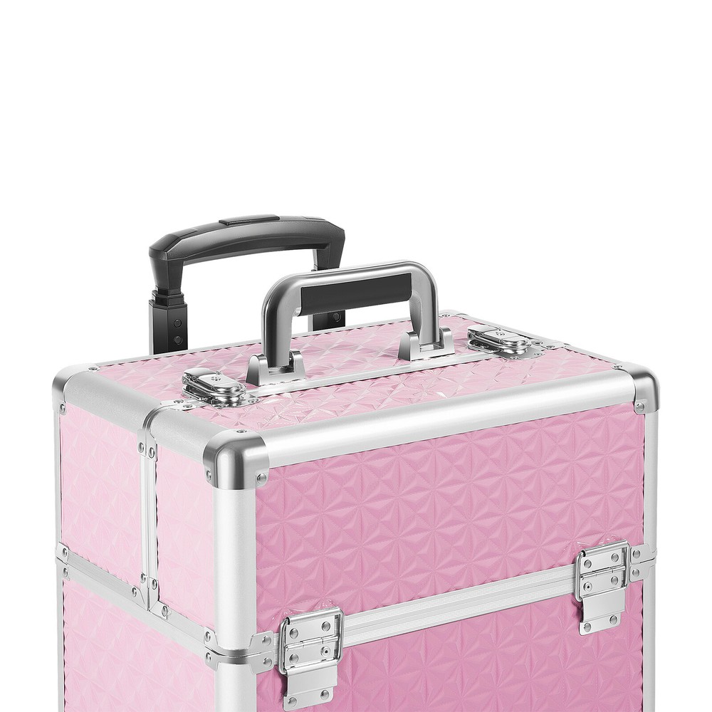 Professional Rolling Makeup Train Case Cosmetic Trolley Organizer Makeup Case