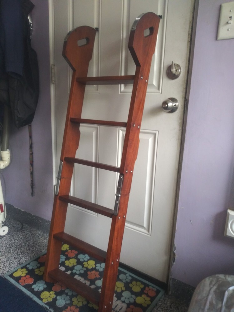 teak wood ladder vintage