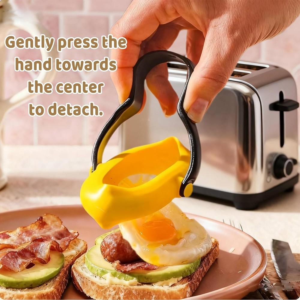 Effortless Egg & Pancake Shaper - 2-Pack Silicone Molds for Quick Meals