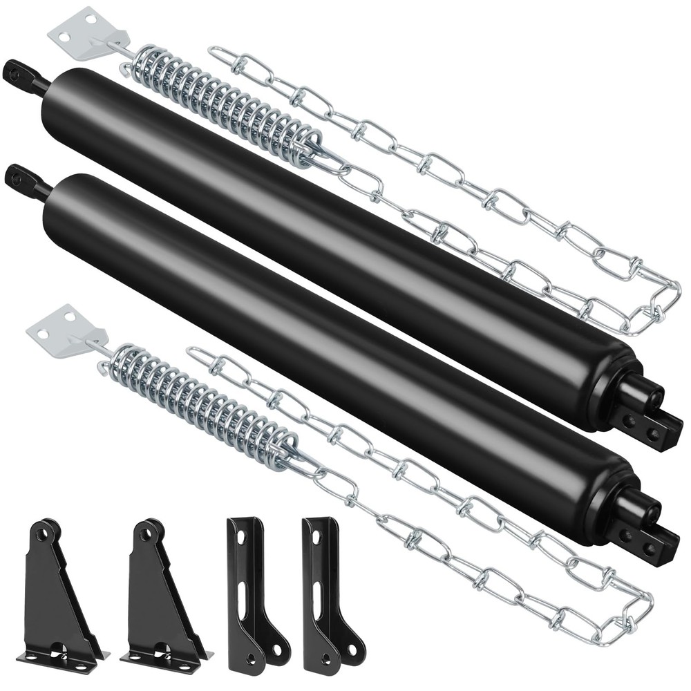 Heavy Duty Storm Door Closer 2PCS with Protector Chains & Bracket Kit - Black