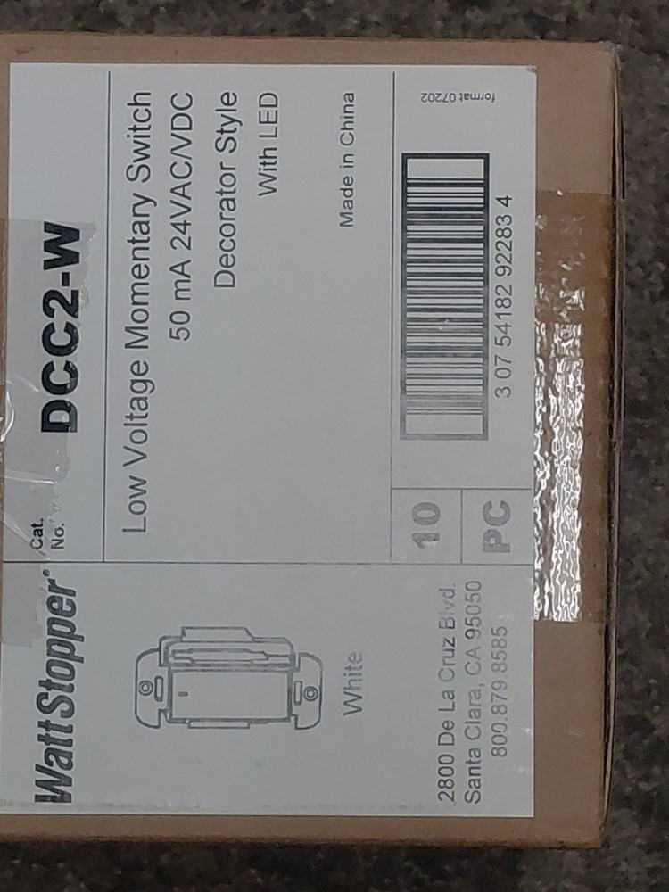 Wattstopper DCC2-W, Low Voltage Momentary Switch