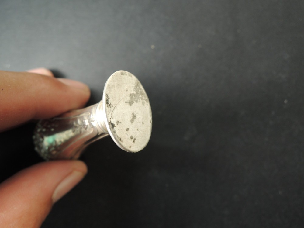 Antique 19th C. Solid Silver Rococo Wax Seal – Blank Matrix for Monogram