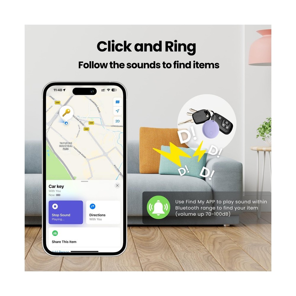 Mini Smart Tags Tracker Work with Apple Find My (iOS Only), IP67 Wa... Fast Ship