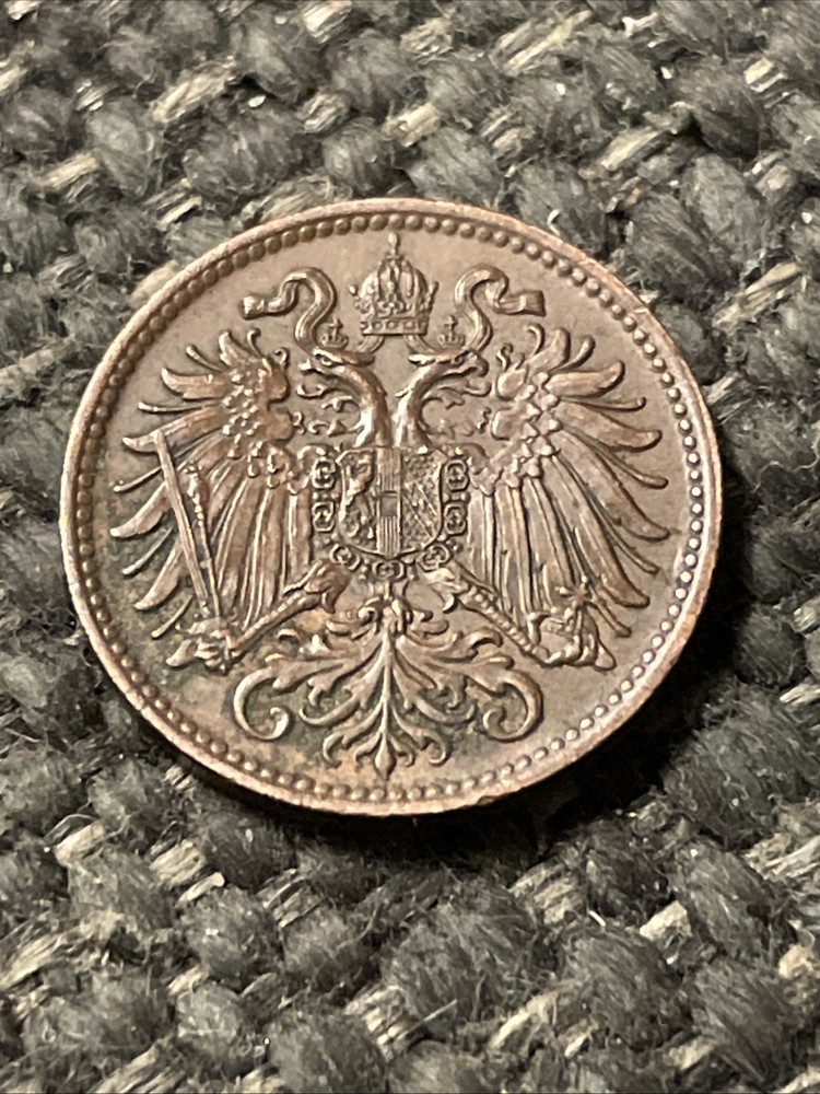 1902 Austria 2 Heller Coin