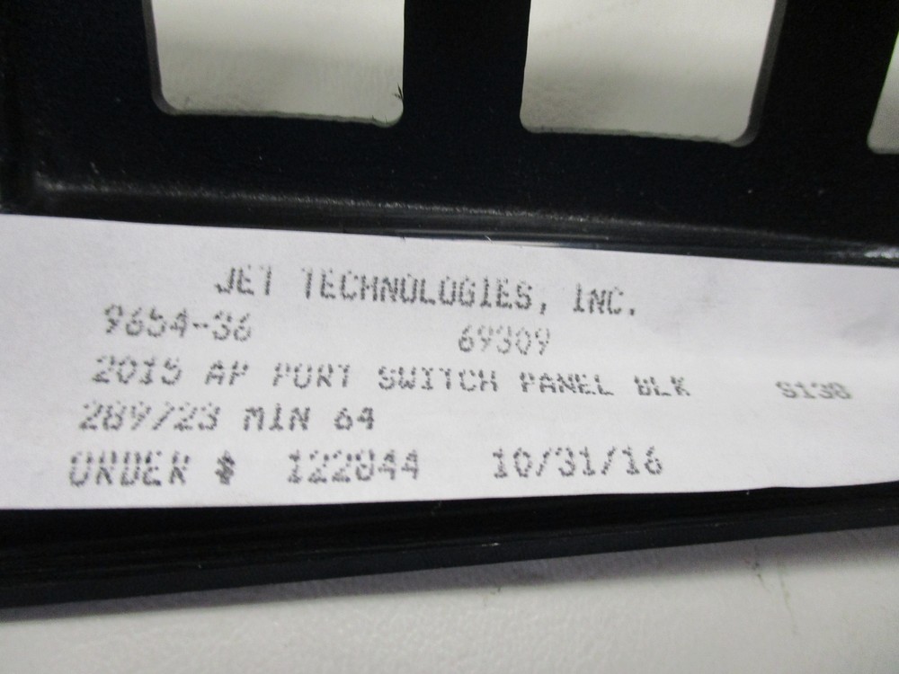 JET TECHNOLOGIES 2015 AP PONTOON SET 2 BLANK SWITCH PANEL BLACK 9654-36 BOAT