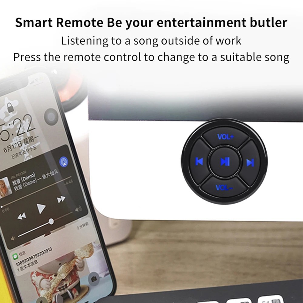 Bluetooth Media Remote Control Button Wireless Car Steering Wheel Music