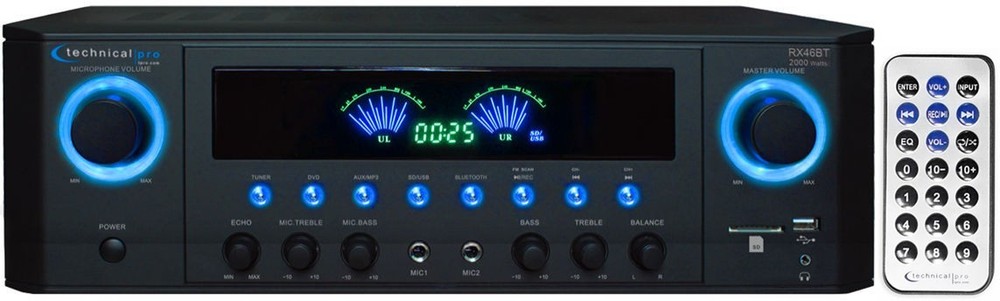 Technical Pro RX46BT 5.2 Channel Bluetooth Receiver USB SD
