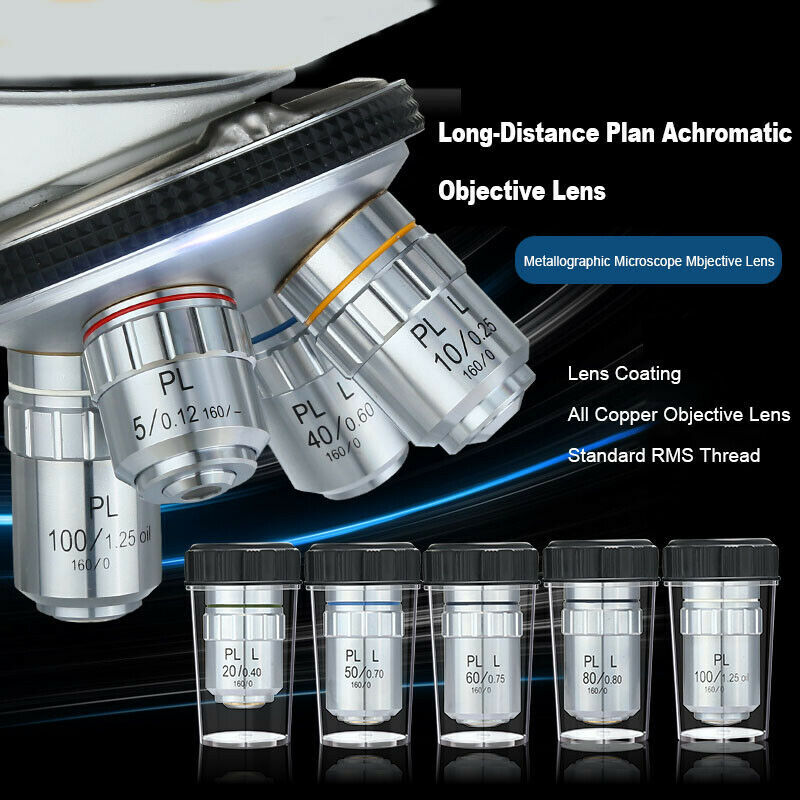 Plan Achromatic Long Working Distance Objective Lens f Metallurgical Microscope