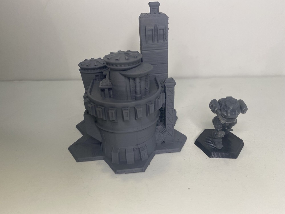 Residential Complex w/ Hex Base, Tabletop War Game Terrain Battletech (6mm)