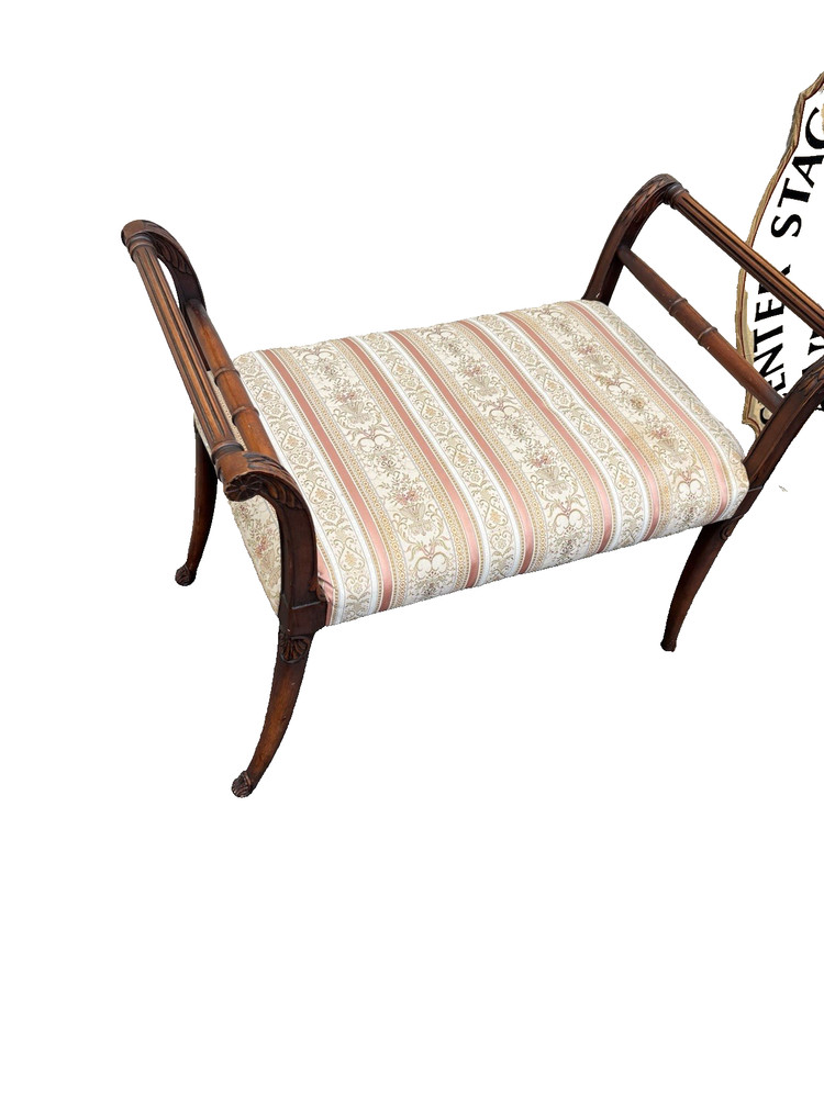 66886 Mahogany Vanity Bench Stool